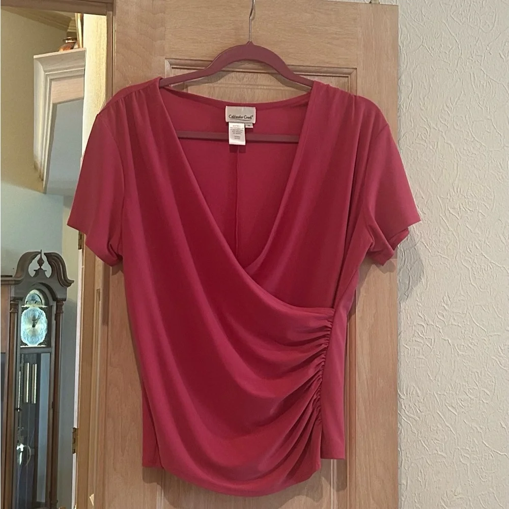 Catherine Malandrino Women's Red Wrap Top - Picture 1 of 1